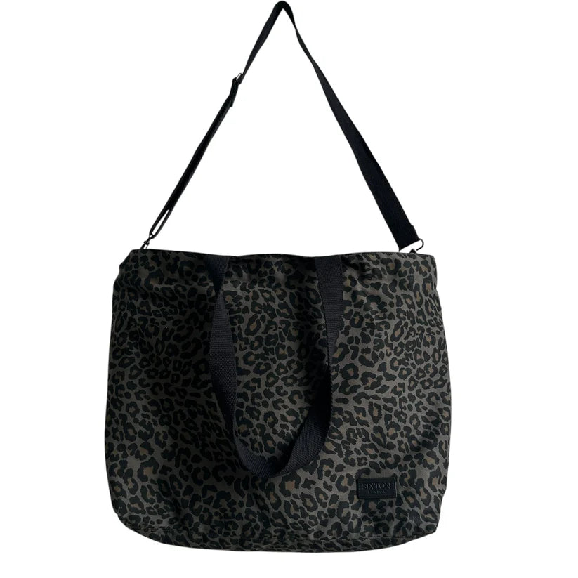 Grey Leopard Print Large Tote Bag