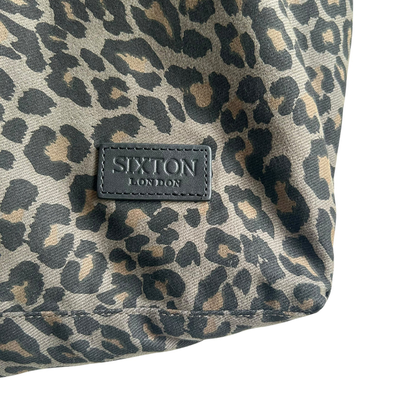 Grey Leopard Print Large Tote Bag