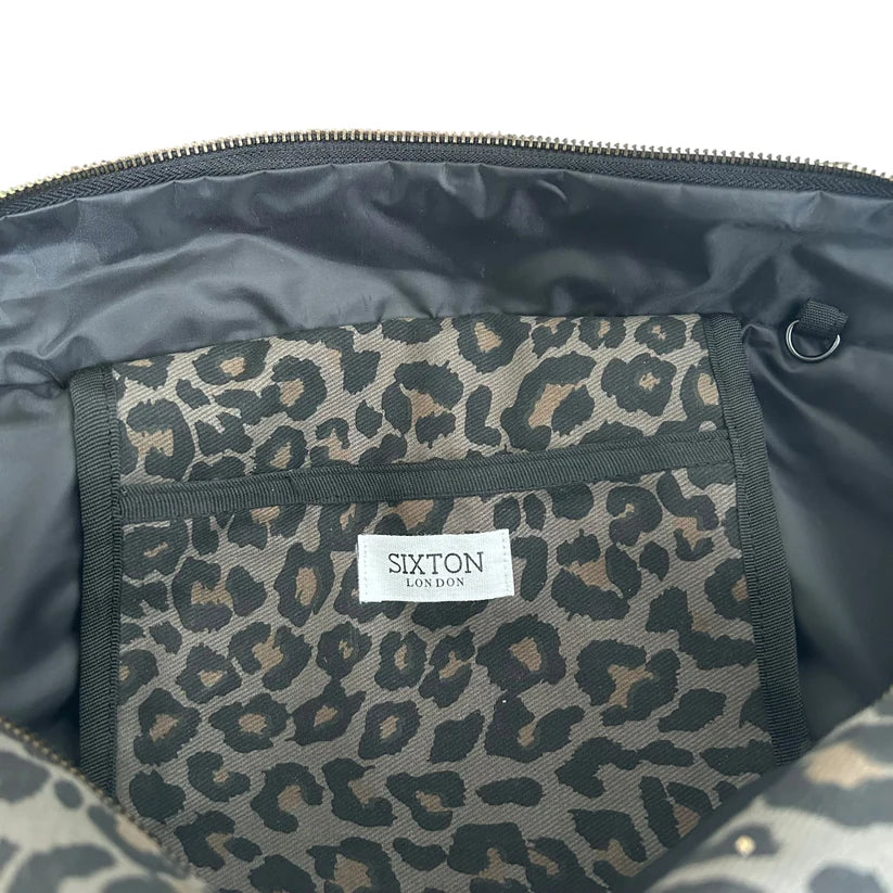 Grey Leopard Print Large Tote Bag