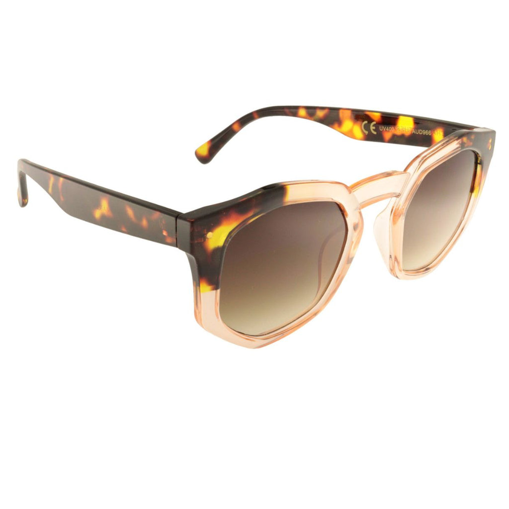 Peach Hexagonal Frame Sunglasses Audrey