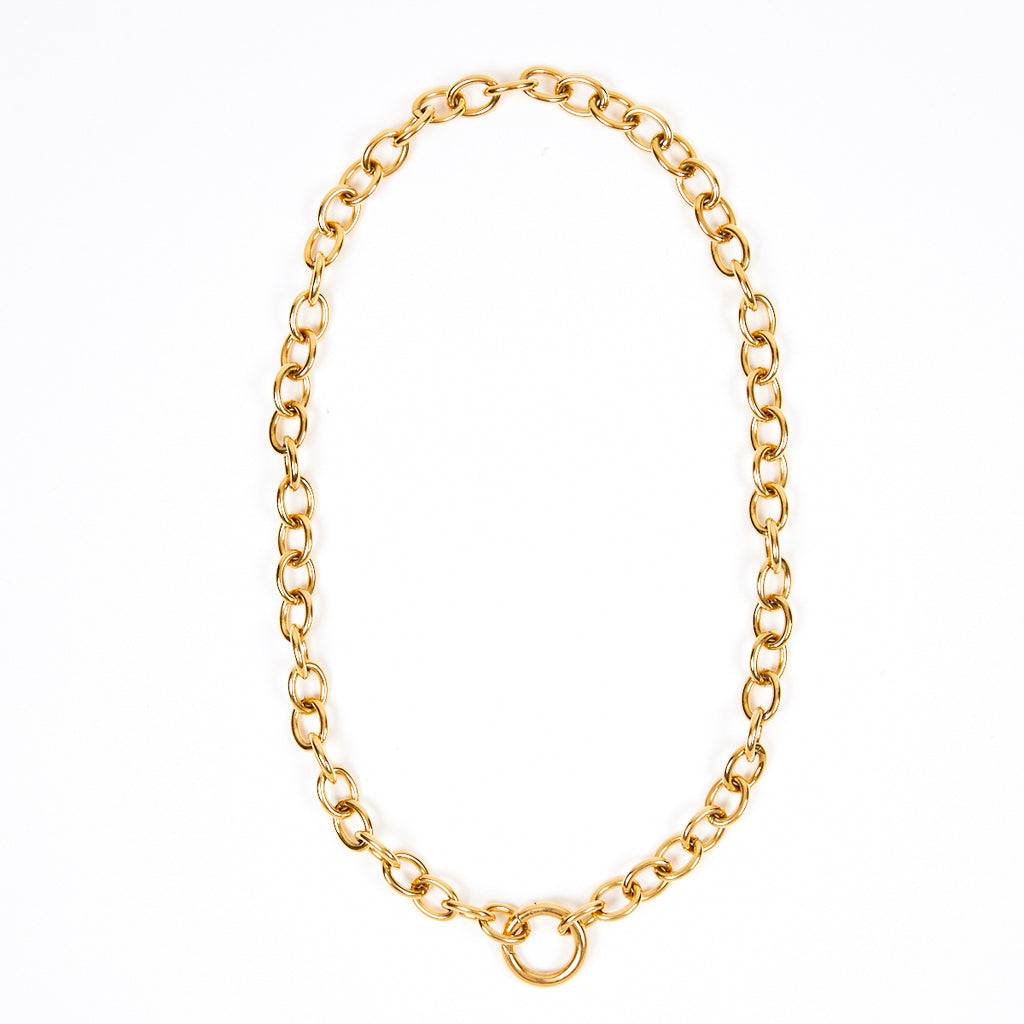 Chunky T bar Necklace Gold