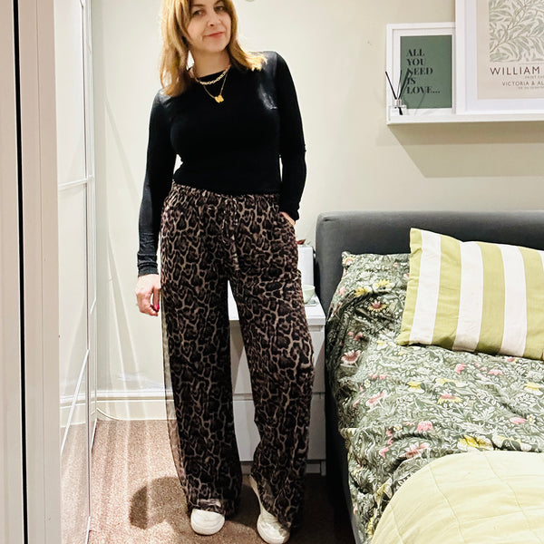 Spring Leopard Print Magic Trouser Mocha £20.00 - Florence and Company  Clothing