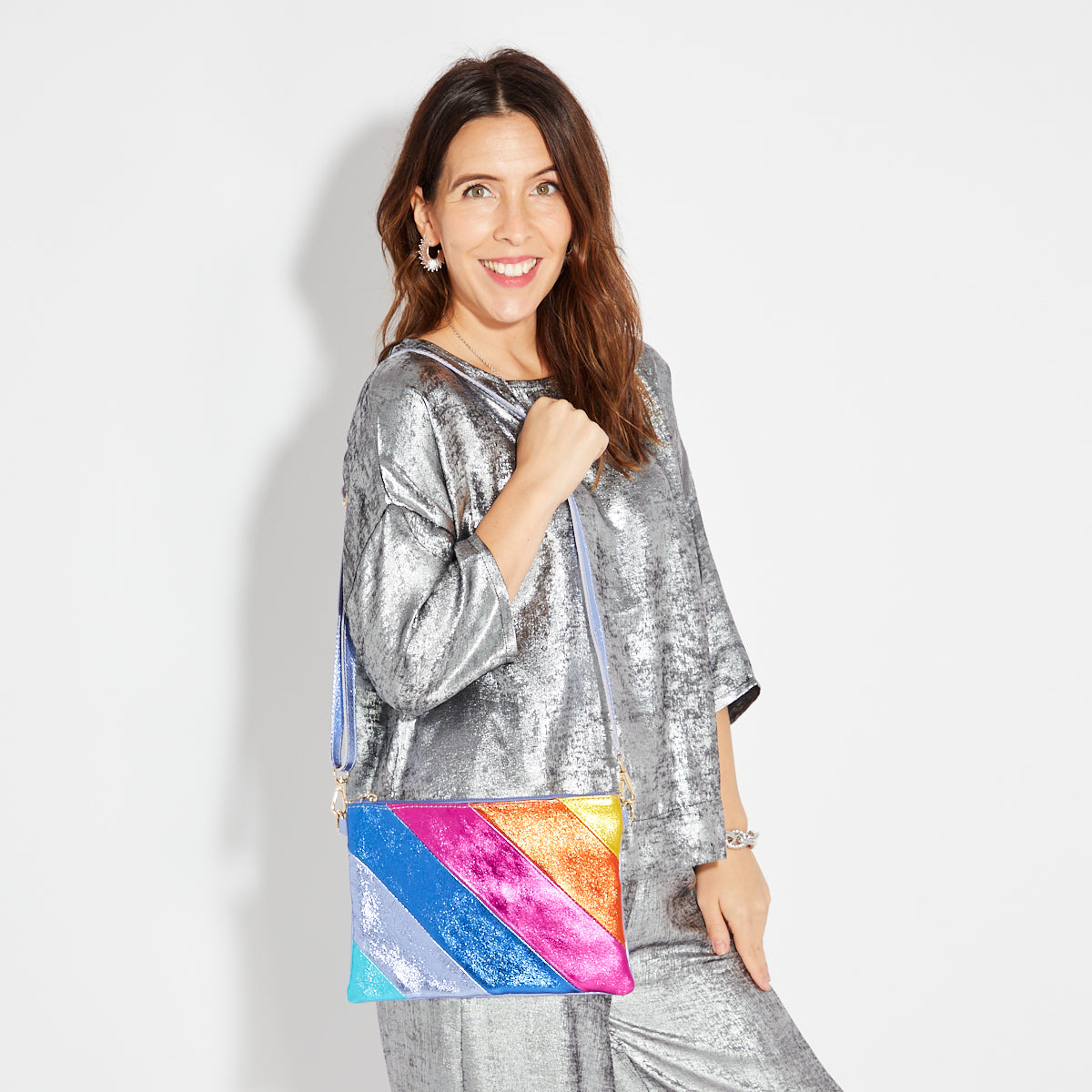 Rainbow clutch bag online