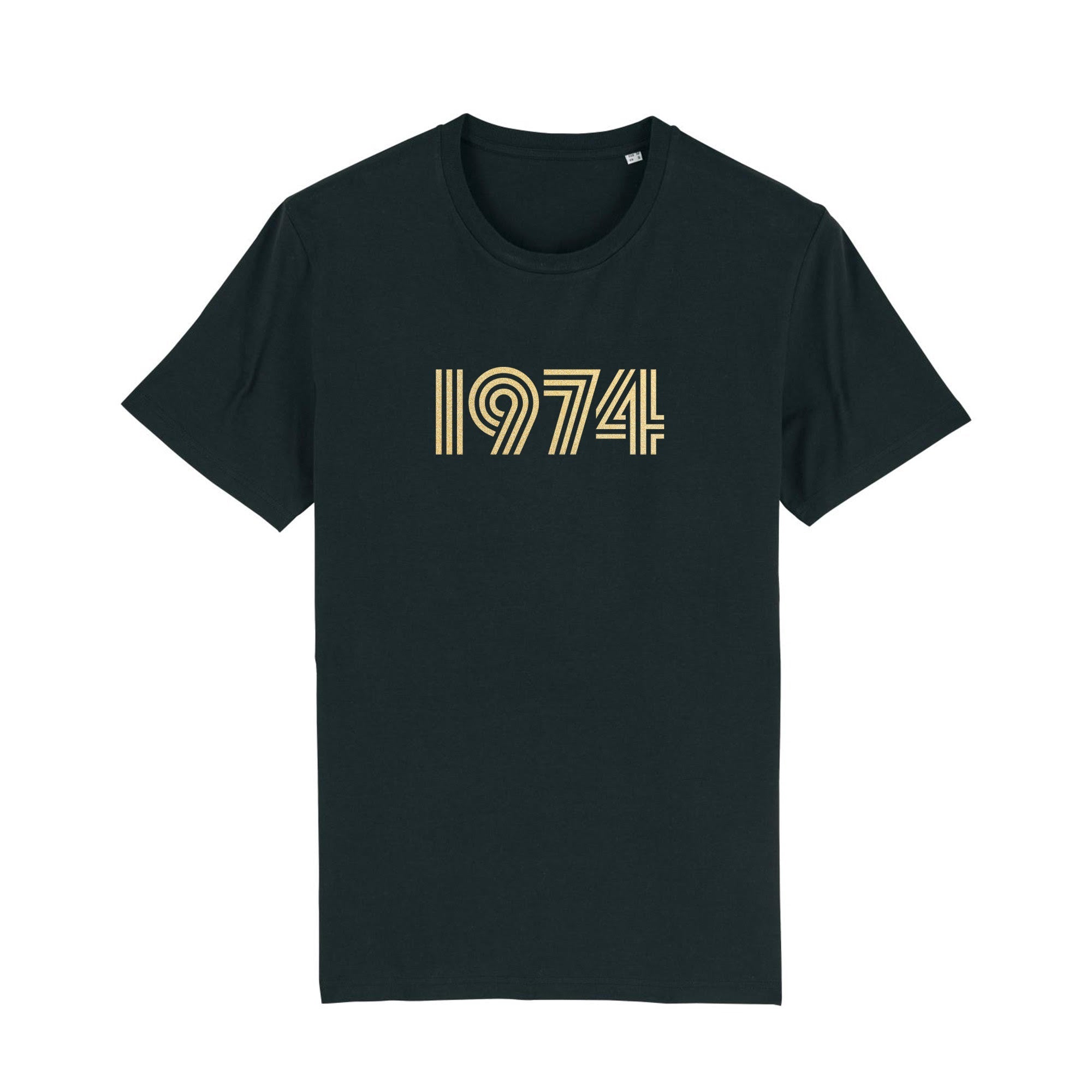 1974 Unisex Tshirt Black Gold